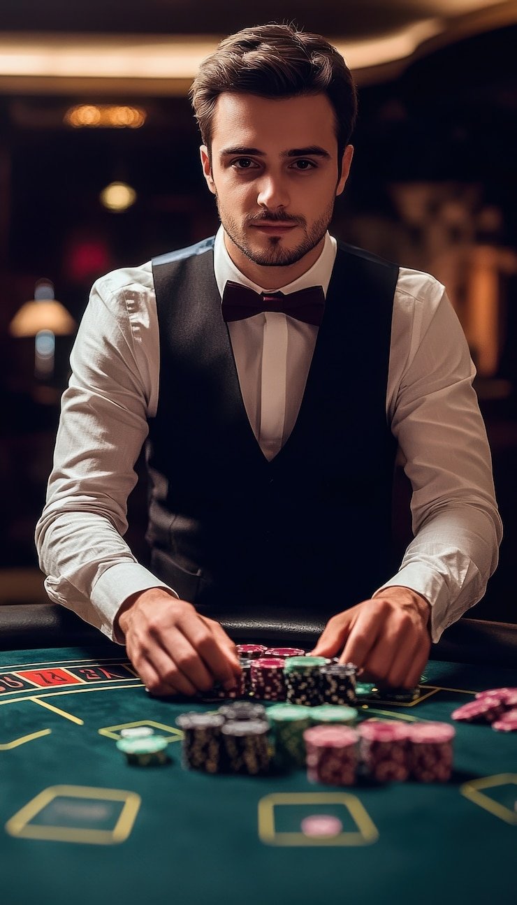 Live dealer studio dengan kamera HD Tampilan live dealer roulette di aplikasi zk998